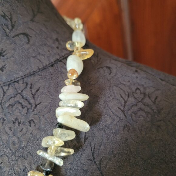 Natural Citrine & Labradorite Gemstone Necklace With Adjustable Clasp - Picture 3 of 4